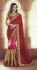 Party-wear-Red-Coral-Pink-color-saree