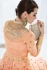Orange color georgette and net party wear ghaghara and pant style 2-in-1 look