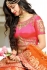 Pink and orange color silk wedding lehenga choli