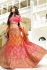 Pink and orange color silk wedding lehenga choli