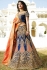 Navy blue color silk wedding lehenga choli