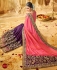 Pink and purple jacquard art silk and jacquard crepe silk wedding wear saree