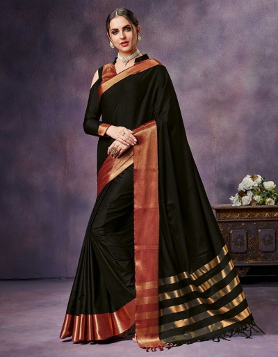 Nimmi ONYX Black Cotton Saree