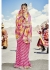 Magneta Colored Printed Georgette Chiffon Saree 2004