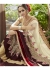 Off White Colored Embroidered Faux Georgette Partywear Saree 87059