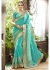 Skyblue Colored Embroidered Faux Georgette Partywear Saree 87061