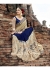 Blue Colored Embroidered Crape Net Partywear Saree 1033