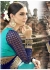 Blue Colored Embroidered Faux Georgette Net Partywear Saree 87076