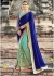Blue Colored Embroidered Faux Georgette Net Partywear Saree 87076