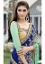 Blue Colored Embroidered Faux Georgette Festive Saree 87085