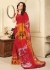 Red Colored Printed Faux Georgette Saree 89010
