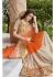 Orange Colored Embroidered Chiffon Georgette Net Festive Saree 97068