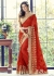 Red Colored Embroidered Faux Georgette Partywear Saree 1505