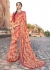 Orange Colored Printed Faux Georgette Saree 2009