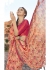 Orange Colored Printed Faux Georgette Saree 2009