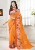 Orange Colored Printed Faux Georgette Saree 104