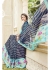 Blue Georgette Satin Stripes Printed Saree 594