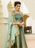 turquoise banarasi silk wedding lehenga 13057