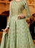 Pista green georgette party wear ghagra lehenga kameez 11005