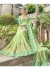 Green Faux Georgette Embroidered Wedding Saree 4204