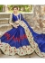 Blue Chiffon Embroidered Wedding Saree 4207