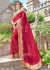 Magenta Chiffon Embroidered Wedding Saree 4208
