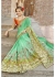 Green Faux Georgette Embroidered Wedding Saree 4211