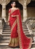 Party wear red georgette net saree 1951