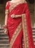 Party wear red georgette net saree 1951