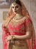 Beige pink satin silk wedding lehenga 4011