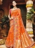 orange pure banarasi silk saree 1201