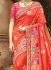 Coral peach pure banarasi silk wedding saree 1205