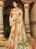 Cream color pure banarasi silk wedding saree 1209