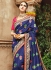Blue pure banarasi silk wedding saree 1213