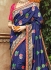 Blue pure banarasi silk wedding saree 1213