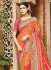 Orange pure banarasi silk wedding saree 1203