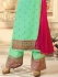Drashti Dhami turquoise semi stitched embroidered suit 1807