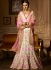 White banglori silk pink and white lace work a line lehenga choli 5010
