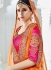 Offwhite orange pink silk wedding lehenga choli 1303