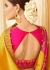 Mustard yellow pink pista green art silk wedding saree 8002