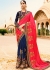 Gajri navy blue half and half wedding saree 8006