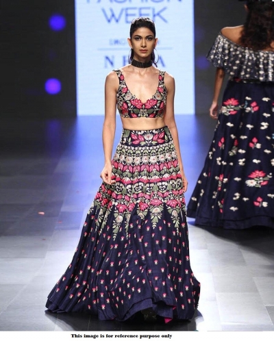 Bollywood Style Navy blue silk lakme fashion lehenga choli