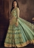 Mint green net wedding wear lehenga kameez
