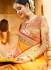 Yellow orange and peach shaded georgette wedding saree