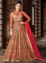 Peach net wedding lehenga kameez