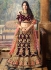 Maroon color velvet and net wedding lehenga choli