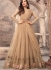 Sonal Chauhan beige color net wedding anarkali