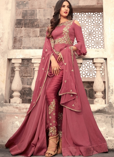 Sonal Chauhan Onion pink georgette wedding anarkali