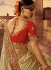 Beige and red silk wedding wear saree