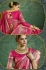 Rani color handloom weaving silk saree